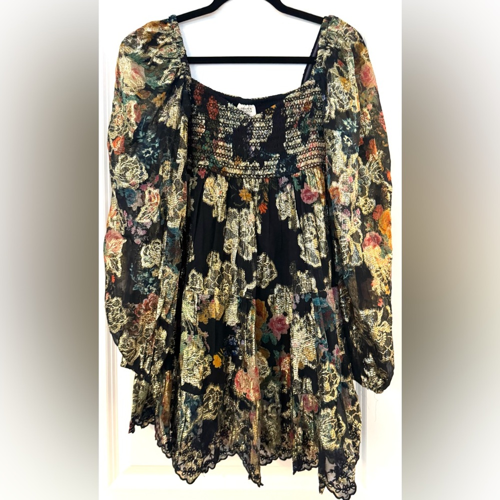 HEMANT & NANDITA Multicolor Rafa Short Floral Long Sleeve Dress - Picture 6 of 11